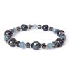 Gioielli Uomo Scalvini | Bracciale Uomo Con Acquamarina,Ematite E Perle Coltivate In Acqua Dolce