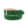 Cinture Scalvini | Cintura Da Uomo In Pelle Nabuk Verde Con Due Passanti