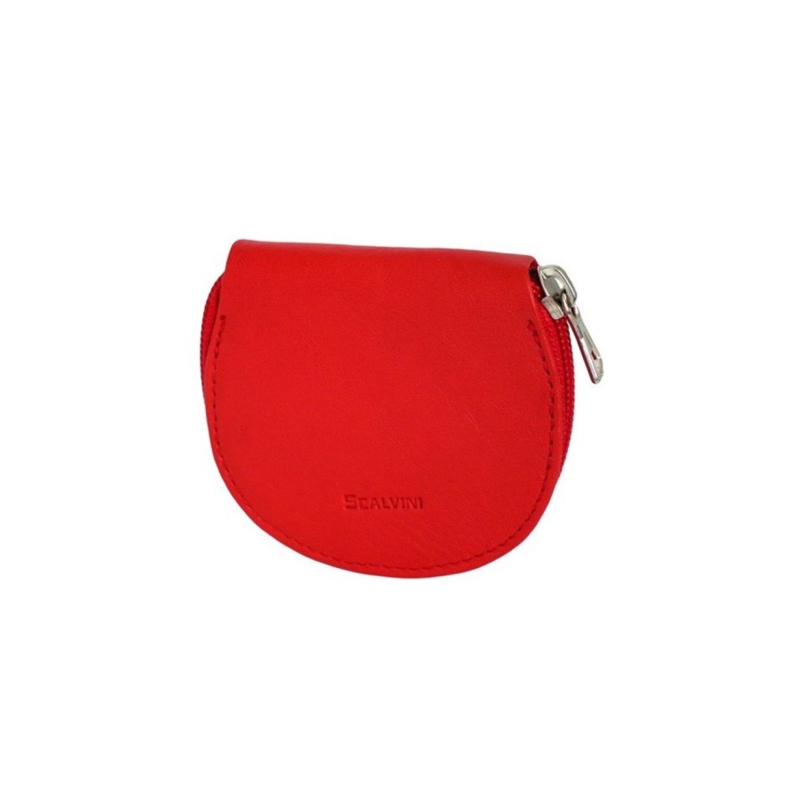 Accessori Scalvini | Portamonete Unisex In Pelle Rosso