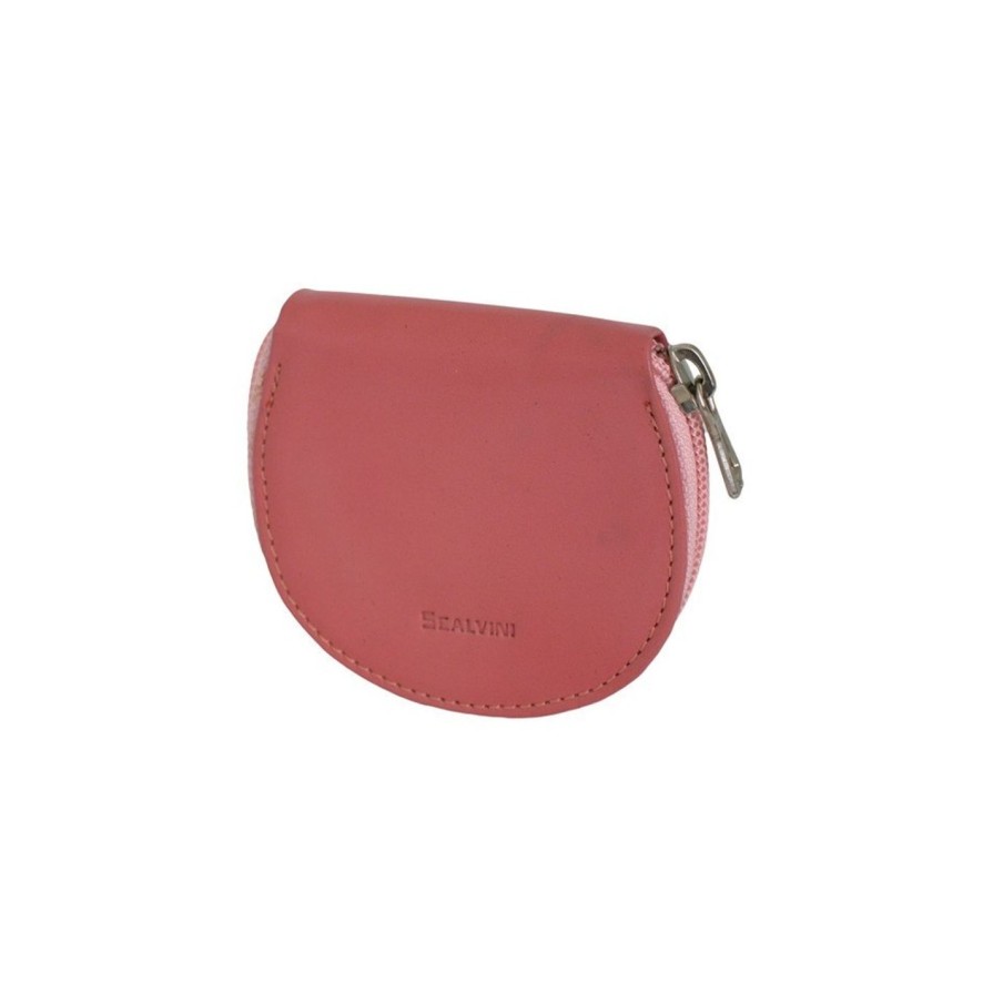 Accessori Scalvini | Portamonete Unisex In Pelle Rosato